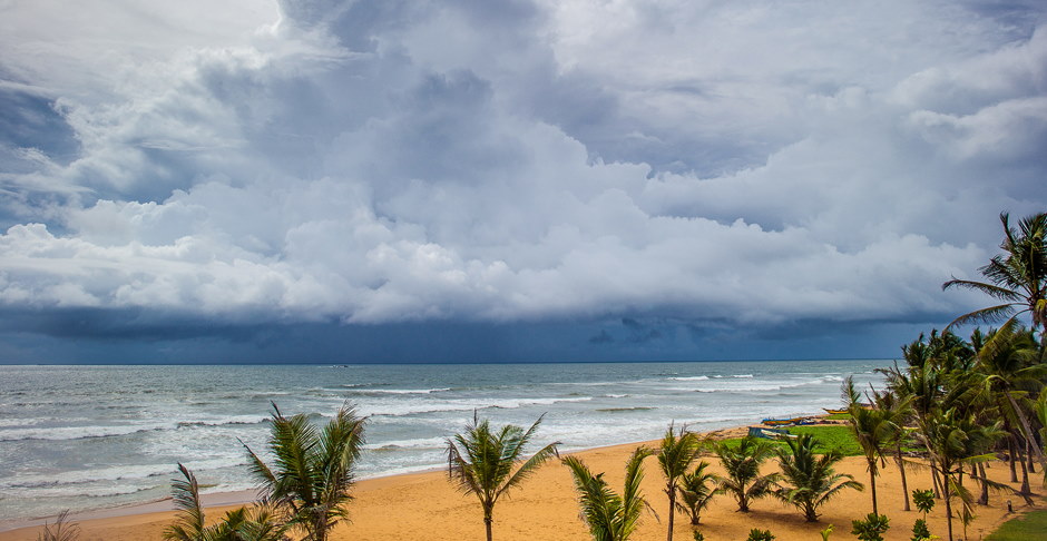 Urlaubsfoto Gewitter Wolken Strand Karibik