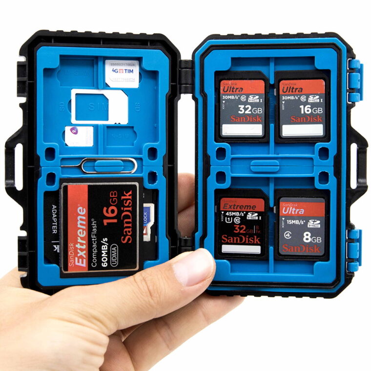 Speicherkarten-Schutzbox zur Aufbewahrung von SD, CF, Micro-SD, TF, SIM-Karten