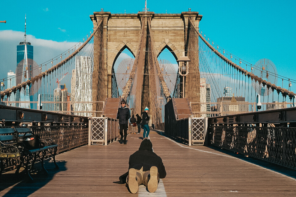 Fotografieren New York Brooklyn Bridge Fotograf liegen 2