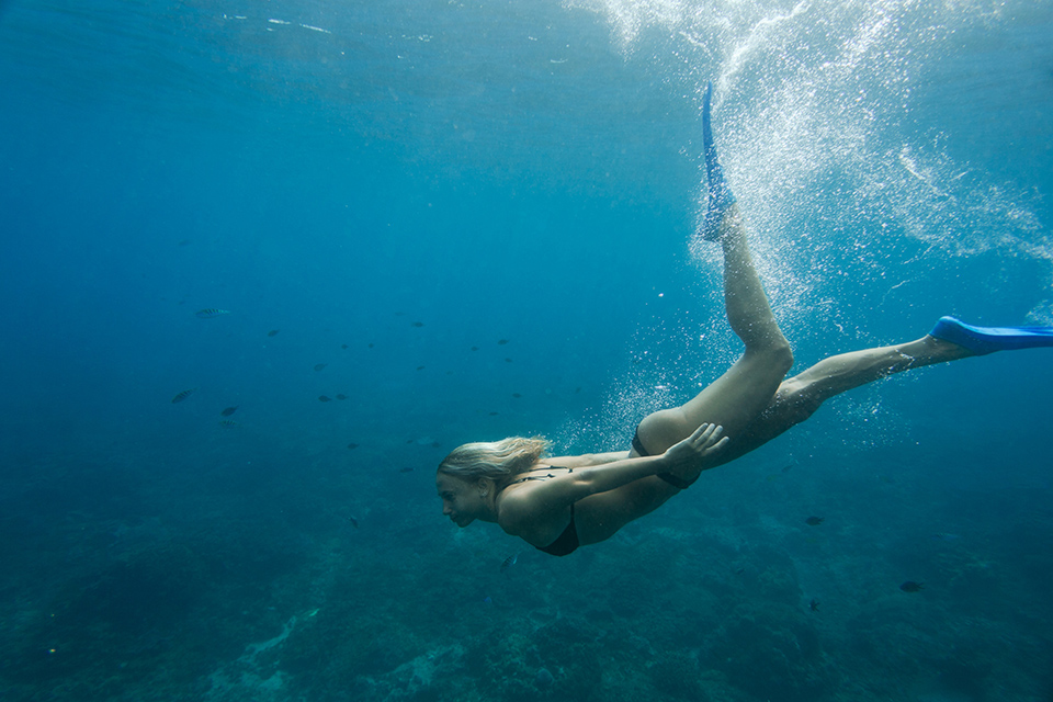 Unterwasserfotografie Meer Frau Tauchen
