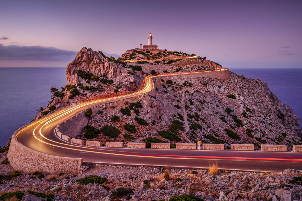 Der Leuchtturm am Cap Formentor ist besonders in den Abendstunden für schöne Langzeitbelichtungen reizvoll